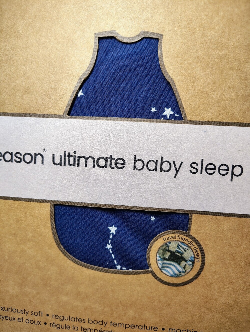 Woolino Merino Wool Sleep Sack 2-24 Months Sleeping Bag - Baby Night Sky Blue - Picture 2 of 4